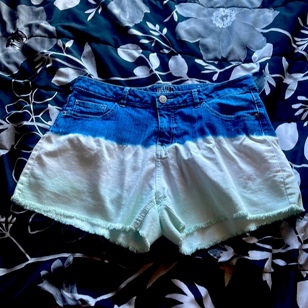 77% COTTON MULTI-COLOR JEAN SHORTS FROM JUSTICE